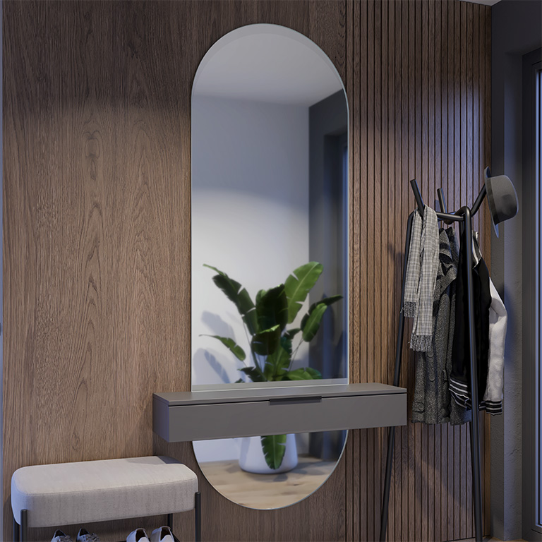 Miroir mural en deux parties Simple Kovia 2/4
